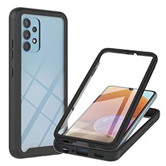 Coque Rebord Contour Silicone et Vitre Transparente Housse Etui 360 Degres ZJ2 pour Samsung Galaxy A32 5G Noir