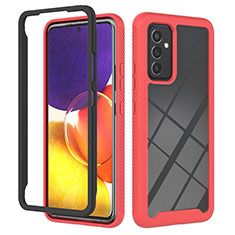 Coque Rebord Contour Silicone et Vitre Transparente Housse Etui 360 Degres ZJ2 pour Samsung Galaxy A54 5G Rouge