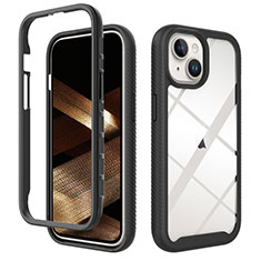 Coque Rebord Contour Silicone et Vitre Transparente Housse Etui 360 Degres ZJ3 pour Apple iPhone 13 Noir