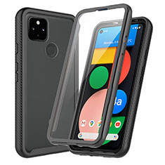 Coque Rebord Contour Silicone et Vitre Transparente Housse Etui 360 Degres ZJ3 pour Google Pixel 5a 5G Noir