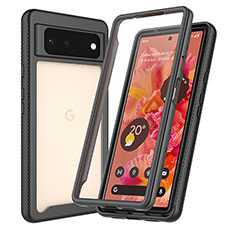 Coque Rebord Contour Silicone et Vitre Transparente Housse Etui 360 Degres ZJ3 pour Google Pixel 6 5G Noir