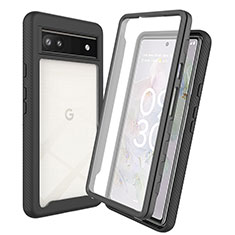 Coque Rebord Contour Silicone et Vitre Transparente Housse Etui 360 Degres ZJ3 pour Google Pixel 6a 5G Noir