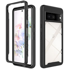 Coque Rebord Contour Silicone et Vitre Transparente Housse Etui 360 Degres ZJ3 pour Google Pixel 7 5G Noir