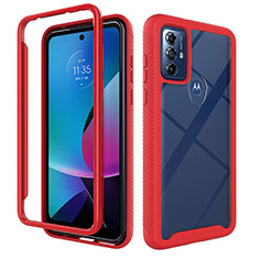 Coque Rebord Contour Silicone et Vitre Transparente Housse Etui 360 Degres ZJ3 pour Motorola Moto G Play (2023) Rouge