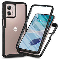 Coque Rebord Contour Silicone et Vitre Transparente Housse Etui 360 Degres ZJ3 pour Motorola Moto G53y 5G Noir