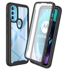 Coque Rebord Contour Silicone et Vitre Transparente Housse Etui 360 Degres ZJ3 pour Motorola Moto G71 5G Noir