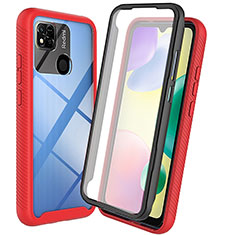 Coque Rebord Contour Silicone et Vitre Transparente Housse Etui 360 Degres ZJ3 pour Xiaomi POCO C3 Rouge