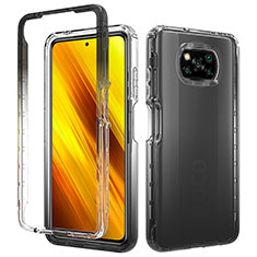 Coque Rebord Contour Silicone et Vitre Transparente Housse Etui 360 Degres ZJ3 pour Xiaomi Poco X3 NFC Noir