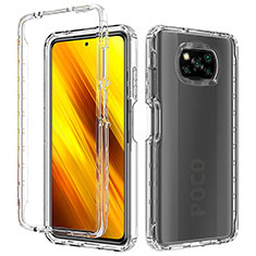 Coque Rebord Contour Silicone et Vitre Transparente Housse Etui 360 Degres ZJ3 pour Xiaomi Poco X3 Pro Clair