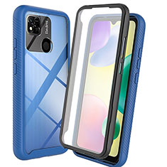 Coque Rebord Contour Silicone et Vitre Transparente Housse Etui 360 Degres ZJ3 pour Xiaomi Redmi 9C NFC Bleu