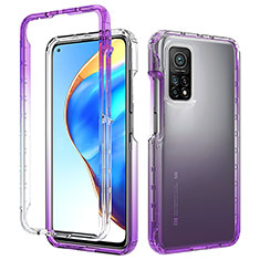 Coque Rebord Contour Silicone et Vitre Transparente Housse Etui 360 Degres ZJ3 pour Xiaomi Redmi K30S 5G Violet