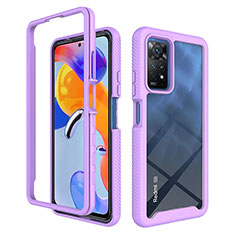 Coque Rebord Contour Silicone et Vitre Transparente Housse Etui 360 Degres ZJ3 pour Xiaomi Redmi Note 11 Pro 5G Violet Clair