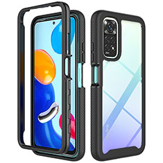 Coque Rebord Contour Silicone et Vitre Transparente Housse Etui 360 Degres ZJ3 pour Xiaomi Redmi Note 11S 4G Noir