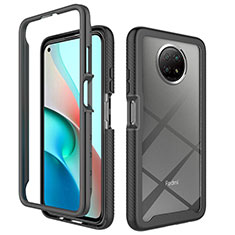 Coque Rebord Contour Silicone et Vitre Transparente Housse Etui 360 Degres ZJ3 pour Xiaomi Redmi Note 9 5G Noir