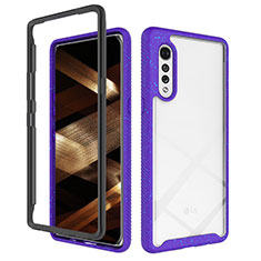 Coque Rebord Contour Silicone et Vitre Transparente Housse Etui 360 Degres ZJ4 pour LG Velvet 5G Violet