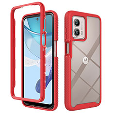 Coque Rebord Contour Silicone et Vitre Transparente Housse Etui 360 Degres ZJ4 pour Motorola Moto G53 5G Rouge