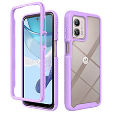 Coque Rebord Contour Silicone et Vitre Transparente Housse Etui 360 Degres ZJ4 pour Motorola Moto G53 5G Violet Clair