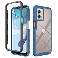 Coque Rebord Contour Silicone et Vitre Transparente Housse Etui 360 Degres ZJ4 pour Motorola Moto G53j 5G Bleu