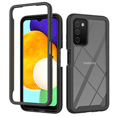 Coque Rebord Contour Silicone et Vitre Transparente Housse Etui 360 Degres ZJ4 pour Samsung Galaxy A03s Noir