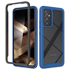 Coque Rebord Contour Silicone et Vitre Transparente Housse Etui 360 Degres ZJ4 pour Samsung Galaxy A15 4G Bleu