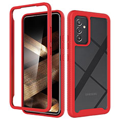 Coque Rebord Contour Silicone et Vitre Transparente Housse Etui 360 Degres ZJ4 pour Samsung Galaxy A15 4G Rouge