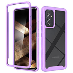 Coque Rebord Contour Silicone et Vitre Transparente Housse Etui 360 Degres ZJ4 pour Samsung Galaxy A15 LTE Violet Clair