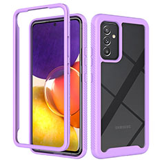 Coque Rebord Contour Silicone et Vitre Transparente Housse Etui 360 Degres ZJ4 pour Samsung Galaxy A54 5G Violet Clair