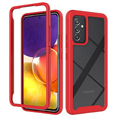 Coque Rebord Contour Silicone et Vitre Transparente Housse Etui 360 Degres ZJ4 pour Samsung Galaxy M54 5G Rouge