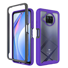 Coque Rebord Contour Silicone et Vitre Transparente Housse Etui 360 Degres ZJ4 pour Xiaomi Mi 10i 5G Violet