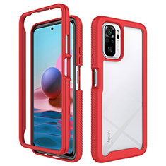 Coque Rebord Contour Silicone et Vitre Transparente Housse Etui 360 Degres ZJ4 pour Xiaomi Poco M5S Rouge