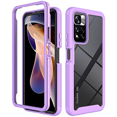 Coque Rebord Contour Silicone et Vitre Transparente Housse Etui 360 Degres ZJ4 pour Xiaomi Poco X4 NFC Violet Clair