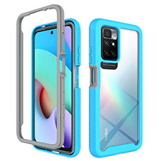 Coque Rebord Contour Silicone et Vitre Transparente Housse Etui 360 Degres ZJ4 pour Xiaomi Redmi 10 (2022) Bleu Ciel