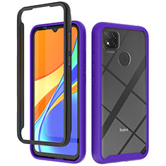 Coque Rebord Contour Silicone et Vitre Transparente Housse Etui 360 Degres ZJ4 pour Xiaomi Redmi 10A 4G Violet