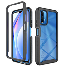 Coque Rebord Contour Silicone et Vitre Transparente Housse Etui 360 Degres ZJ4 pour Xiaomi Redmi 9 Power Noir