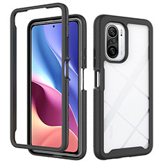 Coque Rebord Contour Silicone et Vitre Transparente Housse Etui 360 Degres ZJ4 pour Xiaomi Redmi K40 5G Noir