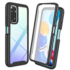 Coque Rebord Contour Silicone et Vitre Transparente Housse Etui 360 Degres ZJ4 pour Xiaomi Redmi Note 11 Pro 4G Noir