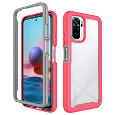 Coque Rebord Contour Silicone et Vitre Transparente Housse Etui 360 Degres ZJ4 pour Xiaomi Redmi Note 11 SE India 4G Rose Rouge