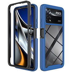 Coque Rebord Contour Silicone et Vitre Transparente Housse Etui 360 Degres ZJ4 pour Xiaomi Redmi Note 11E Pro 5G Bleu