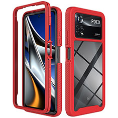 Coque Rebord Contour Silicone et Vitre Transparente Housse Etui 360 Degres ZJ4 pour Xiaomi Redmi Note 11E Pro 5G Rouge