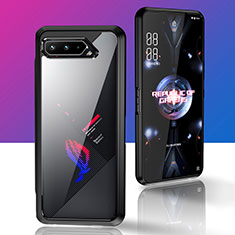 Coque Rebord Contour Silicone et Vitre Transparente Housse Etui 360 Degres ZJ5 pour Asus ROG Phone 5s Noir