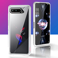 Coque Rebord Contour Silicone et Vitre Transparente Housse Etui 360 Degres ZJ5 pour Asus ROG Phone 5s Pro Clair