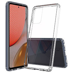 Coque Rebord Contour Silicone et Vitre Transparente Housse Etui 360 Degres ZJ5 pour Samsung Galaxy A72 4G Clair