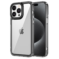 Coque Rebord Contour Silicone et Vitre Transparente Housse Etui AC1 pour Apple iPhone 15 Pro Max Noir