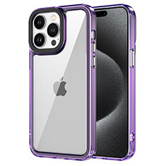 Coque Rebord Contour Silicone et Vitre Transparente Housse Etui AC1 pour Apple iPhone 16 Pro Max Violet Clair