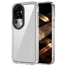 Coque Rebord Contour Silicone et Vitre Transparente Housse Etui AC1 pour Oppo Reno10 Pro+ Plus 5G Clair