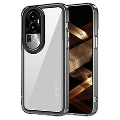 Coque Rebord Contour Silicone et Vitre Transparente Housse Etui AC1 pour Oppo Reno10 Pro+ Plus 5G Noir