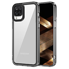 Coque Rebord Contour Silicone et Vitre Transparente Housse Etui AC1 pour Samsung Galaxy A12 Noir