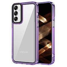 Coque Rebord Contour Silicone et Vitre Transparente Housse Etui AC1 pour Samsung Galaxy A14 4G Violet Clair