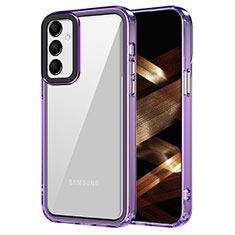 Coque Rebord Contour Silicone et Vitre Transparente Housse Etui AC1 pour Samsung Galaxy A24 4G Violet Clair