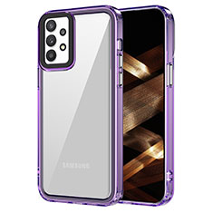 Coque Rebord Contour Silicone et Vitre Transparente Housse Etui AC1 pour Samsung Galaxy A32 4G Violet Clair